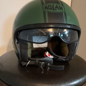 Nola Can am Green Helmet with Black Stripes
